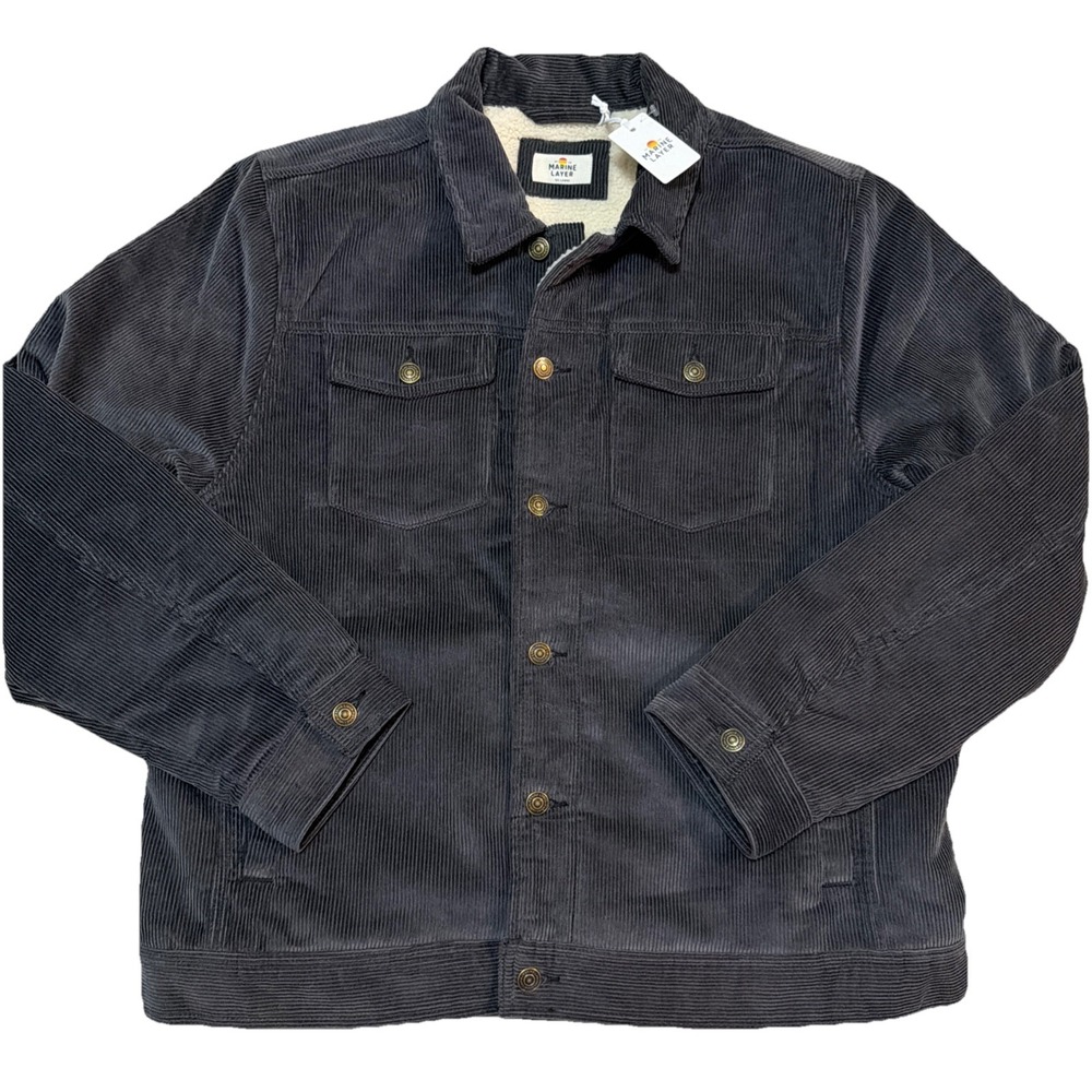 NWT Marine Layer Men's Sherpa Lined Boise Corduroy 2XL Trucker Coat